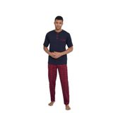 Kly Erkek Kısa Kol Pijama Takımı 2118 Lacivert XXL