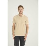 Kly Erkek Polo Yaka T-Shirt Modern Tasarım Düğmeli Yaka %80 Pamuk - Bej