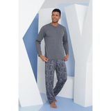 Kly Erkek Uzun Kol Midi Yaka Antrasit Pijama Takımı C9T2N5O6