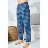 Kly Premium Erkek Yüksek Kalite Poplin Pamuklu Kumaş Ekose Pantolon/Pijama Altı
