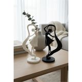 KLYNTO Dans Biblo | Siyah-Beyaz Balerin Biblo Seti | Sanatsal Ev Hediyesi | 15 cm | Plastik
