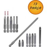 Klytek Matkap Bits Uç Vidalama Ucu Düz Yıldız Torx Uçları Seti (13 Parça) - S2