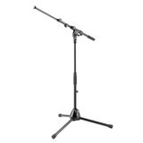 K&M 259 mikrofon tripodu, yarım yüksek, davullar için, 3/8 inç siyah çelik, döner kol, 74,5 cm'ye kadar uzatılabilir – 42,5 – 64,5 cm yükseklik