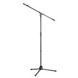 K&M 27105 mikrofon tripodu siyah çelik, döner kol, 80,5 cm'ye kadar uzatılabilir, 90 – 160 cm yükseklik – 3/8 inç dişli bağlantı