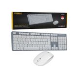 Km-6063 Beyaz/Gri Kablosuz Q Multimedya Klavye+Mouse Set