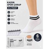 Km Collections 6'lı Paket Pamuklu Genç&kadın Kolej Çorap - 37 - 40 - 6-Beyaz