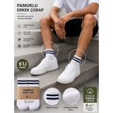 Km Collections 6'lı Set Kolej Çorap Kadın&erkek Beyaz