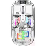 KM16 1600 DPI Sessiz Transparan Yapılı RGB Kablosuz Ofis Mouse - Beyaz