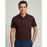 KMK Kombin Baba Klasik Kesim Cepli Büyük Beden Polo Yaka Rahat Kesim Düğmeli Erkek Tişört - Bordo - 4XL