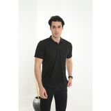KMK Kombin Baba Yakalı Cepli Düz Model Tek Renk Tişört T-Shirt Erkek İçin Şık Tasarım - Siyah