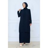 KMK Kombin Kadın Çiçek Işlemeli Şık Pantolonlu Tesettür Takım - Laci - 48