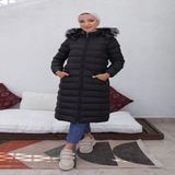 Kmkkombin Bayan Uzun Spor Şişme Mont - 48 - Siyah