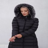 Kmkkombin Bayan Uzun Spor Şişme Mont - 50 - Siyah