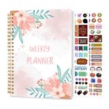 KMQOY Haftalık planlayıcı - 52 haftalık güncel olmayan yapılacaklar listesi not defteri, alışkanlık izleyicili spiral haftalık planlayıcı not defteri, haftalık hedefler/iş planlayıcısı için, 14,7 cm x