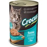 Kmrsfres Crocus Yetişkin Kedi Balikli Yaş Mama 400 gr x 6 Adet - Balık