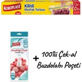 Kms Home Koroplast Büyük Boy Kilitli Buzdolabı Poşeti 10'lu + Stepy 100'LÜ Çek-Al Buzdolabı Poşeti - Şeffaf