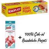Kms Home Koroplast Küçük Boy Kilitli Buzdolabı Poşeti 12'li + Stepy 100'LÜ Çek-Al Buzdolabı Poşeti - Şeffaf
