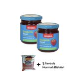KMS HOME Koska Diyabetik Reçel Şeker İlavesiz Reçel Çilek Reçeli 240 Gr x 2 Adet