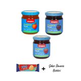 KMS HOME Koska Şeker İlavesiz Diyabetik Çilek Reçeli Kayısı Reçeli Vişne Reçeli 240 gr X 3 Adet