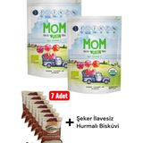 Kms Home Mom Organik Lolipop Karışık Meyveli Şeker 58 gr x 2 Adet + Şeker Ilavesiz Hurmalı Bisküvi 7 Adet