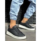 Knack 010 Siyah Beyaz Tabanlı Sneakers Erkek Ayakkabı