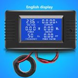 KNACRO AC 80V-260V Akım Voltaj Amperaj Güç Enerji Paneli Metre LCD Dijital Ekran Ampermetre Voltmetre Multimetre (100A (Akım Trafosu CT))