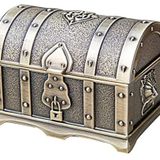 KNC Vintage Metal Kalp Şekli, Retro Klasik Korsan Takı Kutusu, Yüzükler Küpe Kolye Hazine Sandığı Düzenleyici Kılıf (Retro Klasik Korsan Kutusu)