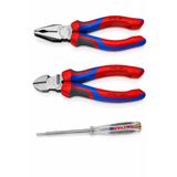 Knipex 3 Parça Usta Set 160 mm Pense 160 mm Yan Keski Izeltaş 135 mm Kontrol Kalemi