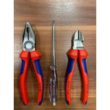 Knipex 3 Parça Usta Set 180 Mm Pense 160 Mm Yan Keski Izeltaş 190Mm Kontrol Kalemi Madeingermany