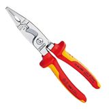 Knipex elektrik tesisatı pensesi, krom kaplama, çok bileşenli manşonlarla izole edilmiş, VDE-testli 200 mm 13 86 200