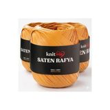knitme 3 lü Saten Rafya İp Camel 100 Gr 125 Mt