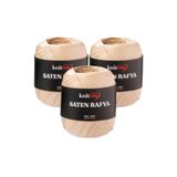 knitme 3 lü Saten Rafya İp vizon 100 Gr 125 Mt