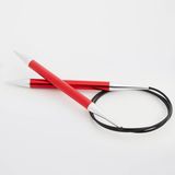 KnitPro Zing 120 cm Misinalı Şişler Hafif Alüminyum Kırmızı Renk Pürüzsüz Kayma Özelliği - 9 mm