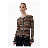 Knitss Ajur Örgü Mavi-Yeşil Renk Geçişli Hırka