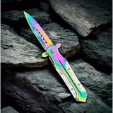 Knivox Browning Gökkuşağı Sedef Kabze Auto Kamp Çakısı