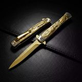 Knivox Browning Gold Titanyum Kaplama Ejderha İşlemeli Kamp Çakısı