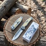 Knivox Columbia Company A3154-C Kemik Gravürlü Kamp Çakısı