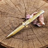 Knivox Gold Gül Desenli Kamp Çakısı