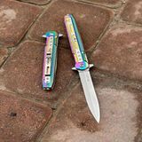 Knivox M390 Gökkuşağı Metal Beyfendi Kamp Çakısı