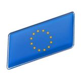 Knmaster Avrupa Birliği Bayrağı Damla Etiket Alüminyum Kenarlı Sticker - Renkli - 6 cm x 3 cm