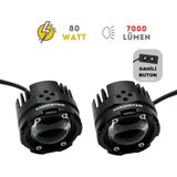 Knmaster Blazıon 80W 3 Renkli Motosiklet LED Sis Farı - 0 - Siyah
