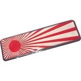 Knmaster Japon Imparatorluk Bayrağı Damla Etiket Alüminyum Kenarlı Uzun Sticker - Renkli - 10 cm x 2,5 cm