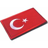 Knmaster Kırmızı Türk Bayrağı Patch Kaliteli İplikten Nakış 5 x 7 cm Cırtlı Kullanım