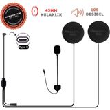 Knmaster KN2300 Açık Kask Mikrofon ve Kulaklık Yedek Seti Tüm Kasklarla Uyumlu