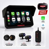 Knmaster Motoplay 2000 Pro 6.25 2k Çift Kameralı Kablosuz Carplay & Android Auto Destekli Motosiklet Multimedya Ekranı