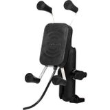 Knmaster Motowolf Ayna Bağlantılı Wireless Şarjlı Telefon Tutucu