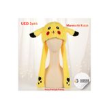 Knock Knock LED Işıklı Pikachu Peluş Şapka – Hareketli Kulaklı – Sevimli Karakter Şapka – Çocuk & Yetişkin