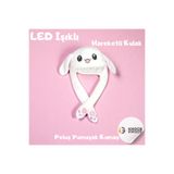 Knock Knock LED Işıklı Tavşan Peluş Şapka – Hareketli Kulaklı – Sevimli Karakter Şapka – Çocuk & Yetişkin
