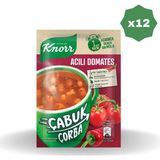 Knorr 12 Adet Çabuk Çorba Acılı Domates 22 gr - Düşük Yağ Oranı ile Pratik Lezzet