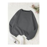 Know Kadın 3 Iplik Füme Düz Bisiklet Yaka Sweatshirt
